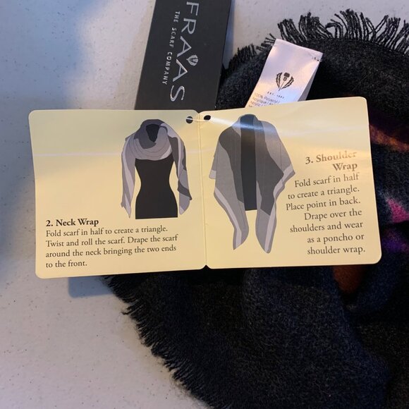 Fraas The Scarf Co Square Four Way Blanket Wrap Multicolor Floral NWT $48 - Picture 6 of 9